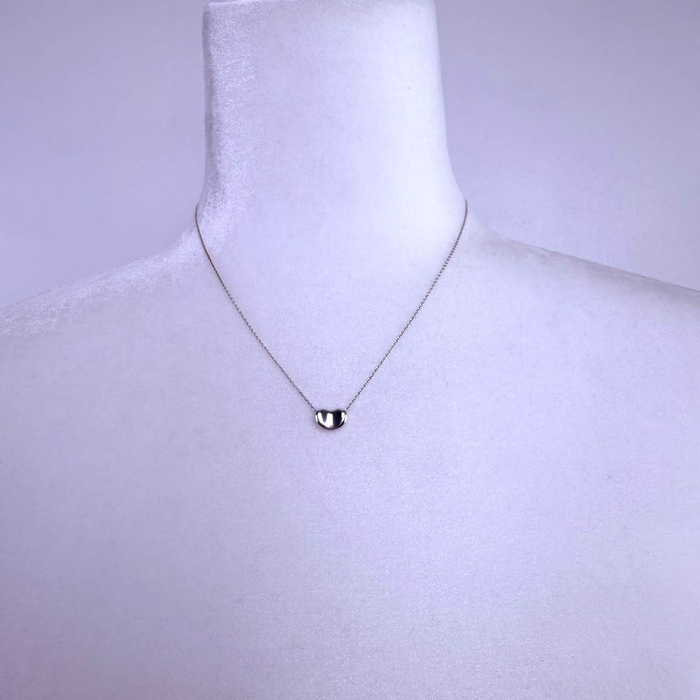 Tiffany & Co Elsa Peretti Bean 9 mm Sterling Silver Necklace Dainty Minimalist